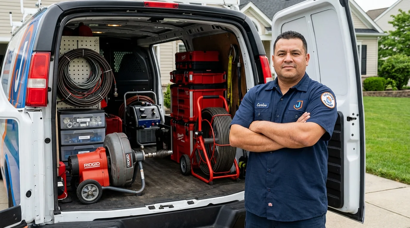 Professional drain cleaning equipment and Johns Plumbing LLC plumber in Ephrata