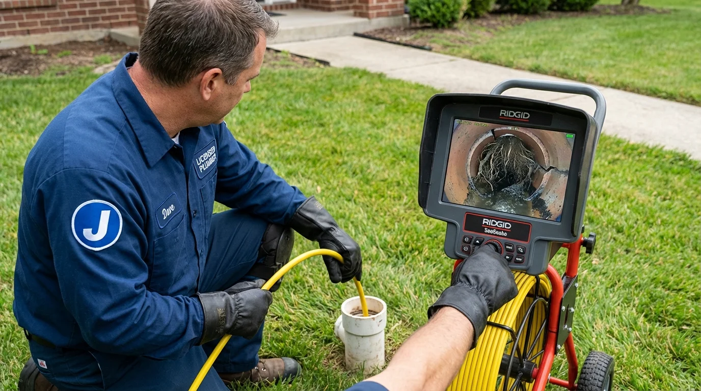 Sewer camera inspection being performed by Johns Plumbing LLC in Ephrata